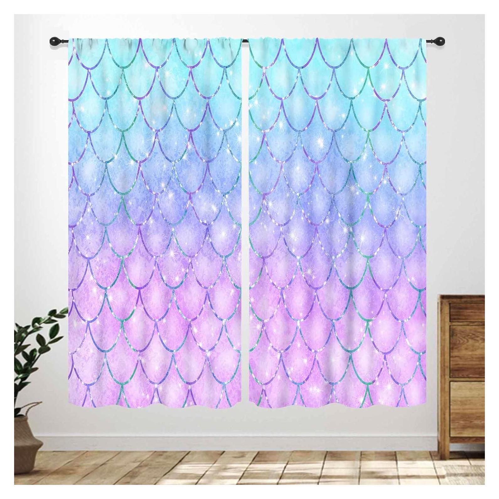 Cortinas Lnepty Sirena Arcoíris 2 Paneles 106x137 cm