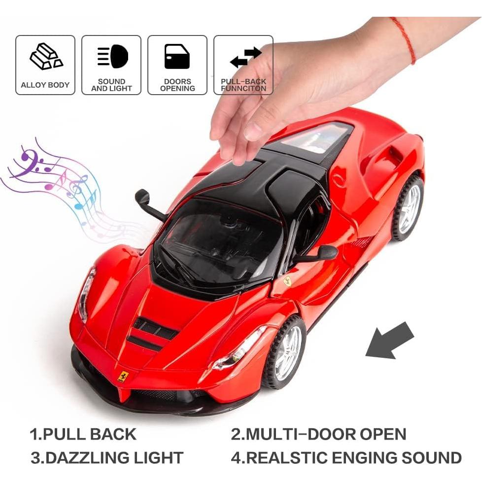 Coche de Juguete Ferrari LaFerrari Retroceso WAKAKAC Rojo