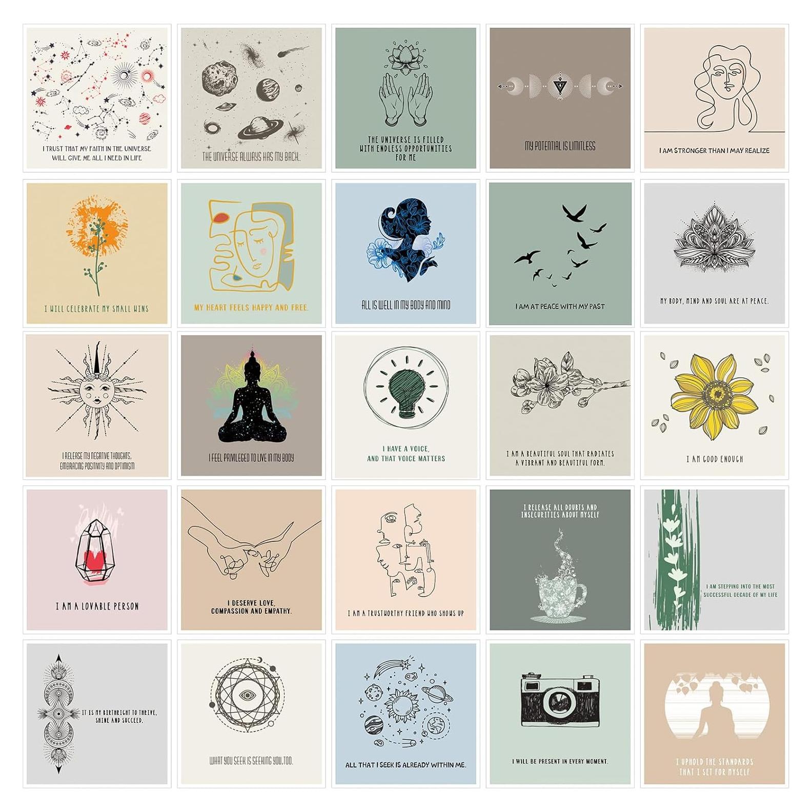 Tarjetas de Afirmación Positiva Outus 50 Pcs 10x10 cm