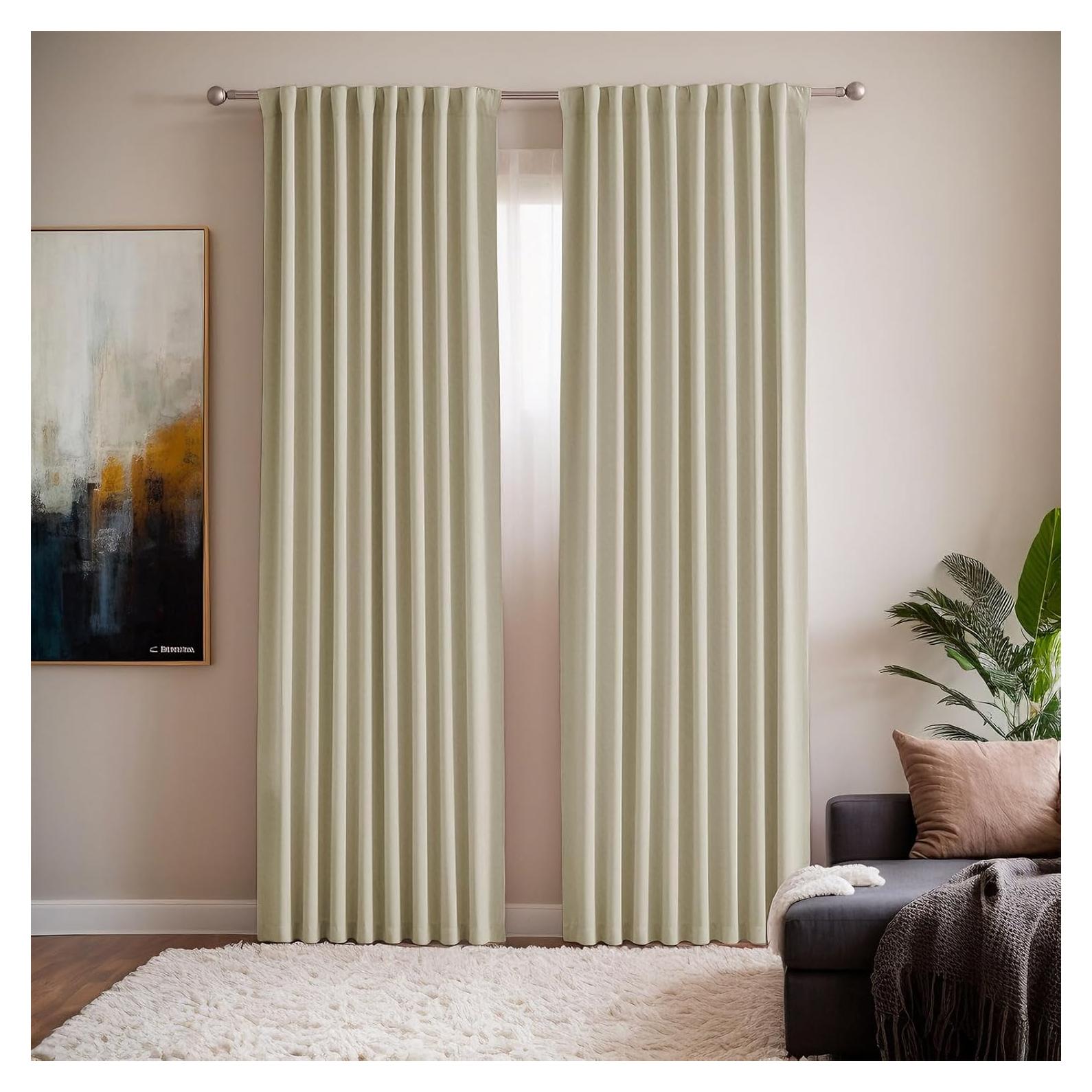 Cortinas Beige Blackout Grichril 132x183 cm 2 Paneles