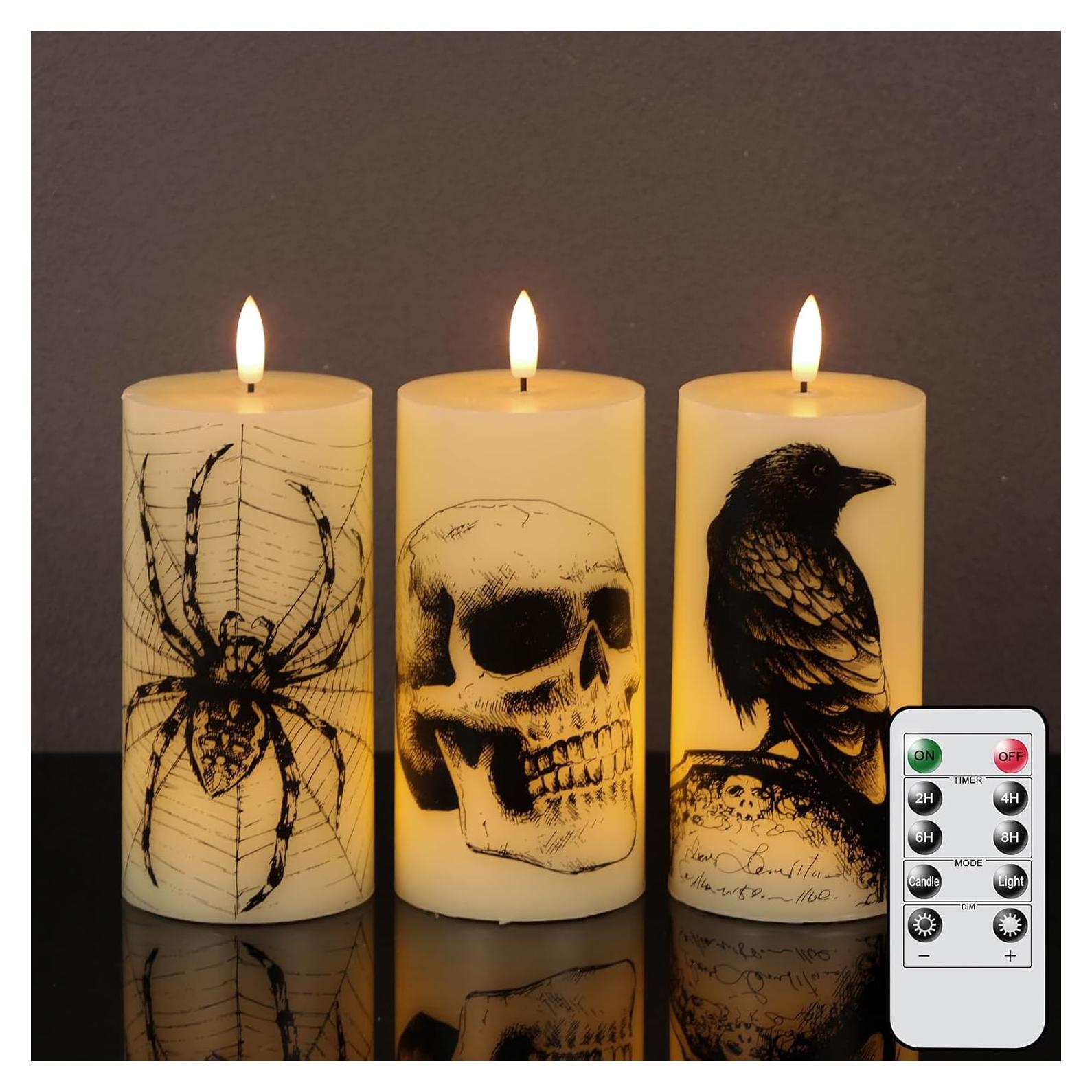 Velas LED Sin Llama Halloween Lasumora KLYK con Temporizador