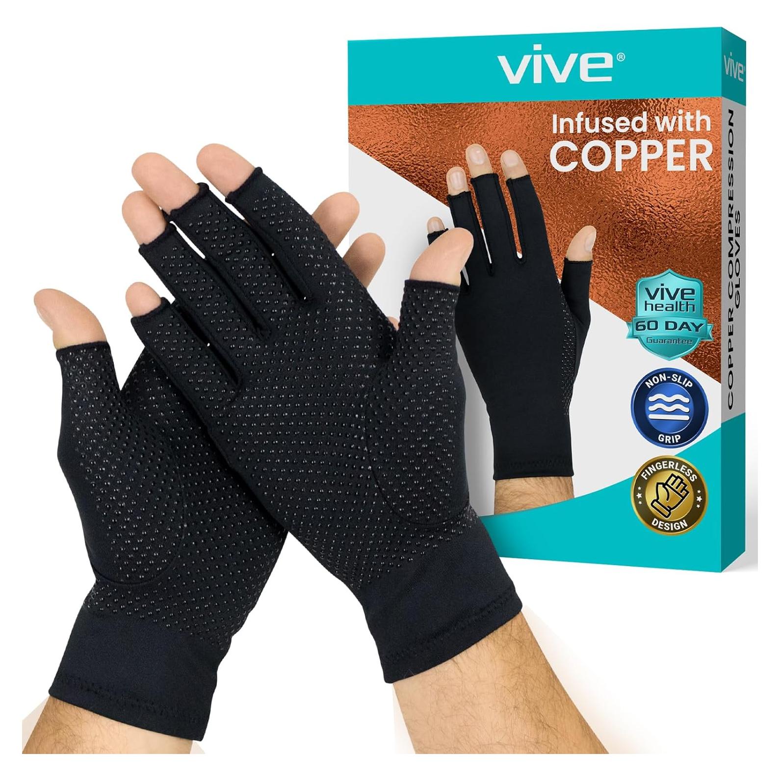 Guantes de compresión Vive Health pequeños con cobre para artritis
