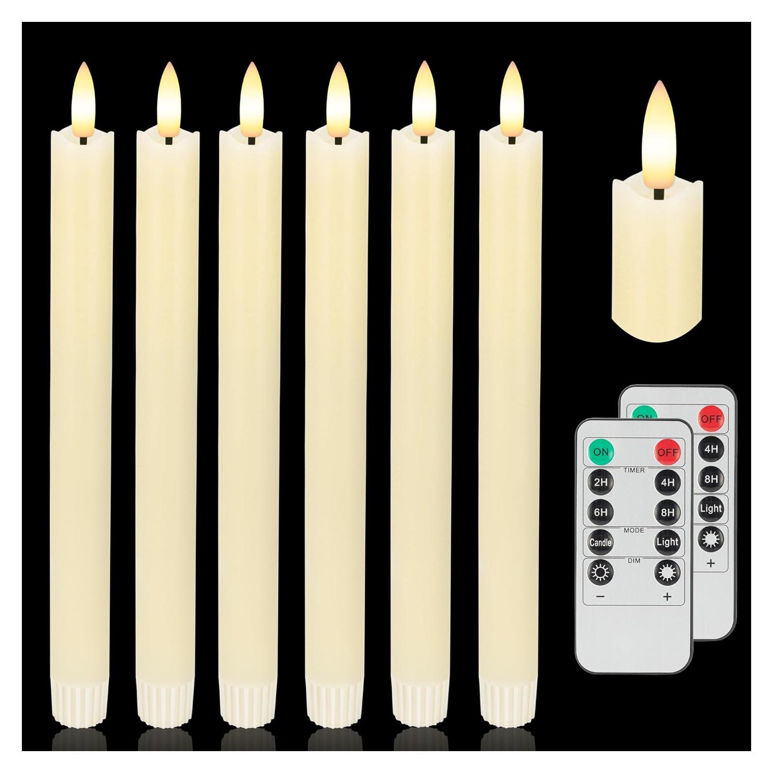 Velas LED Sin Llama AFINETH 24.4 cm con Control Remoto - Paquete de 6