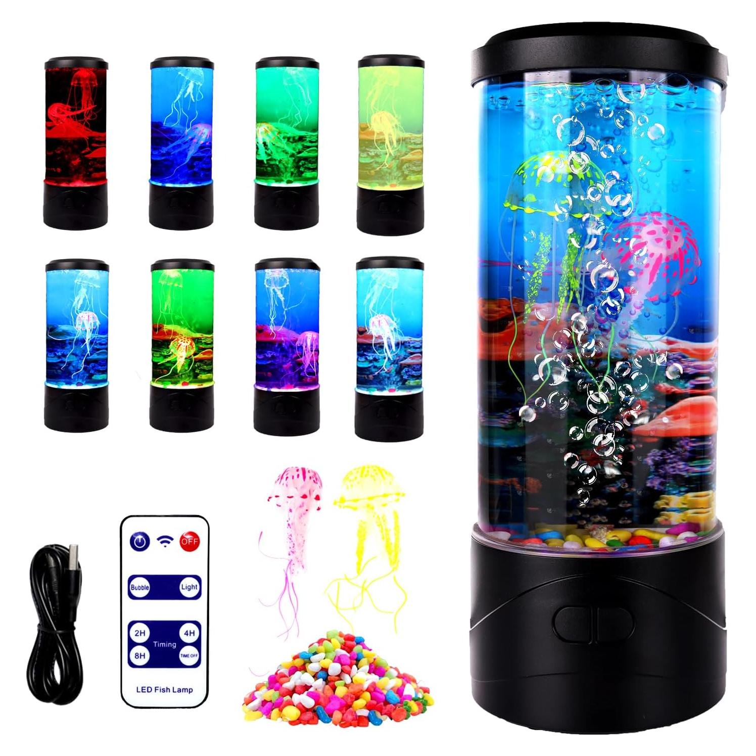 Lámpara de Medusas Burbujeantes Toycol LED 8 Colores 26.9cm
