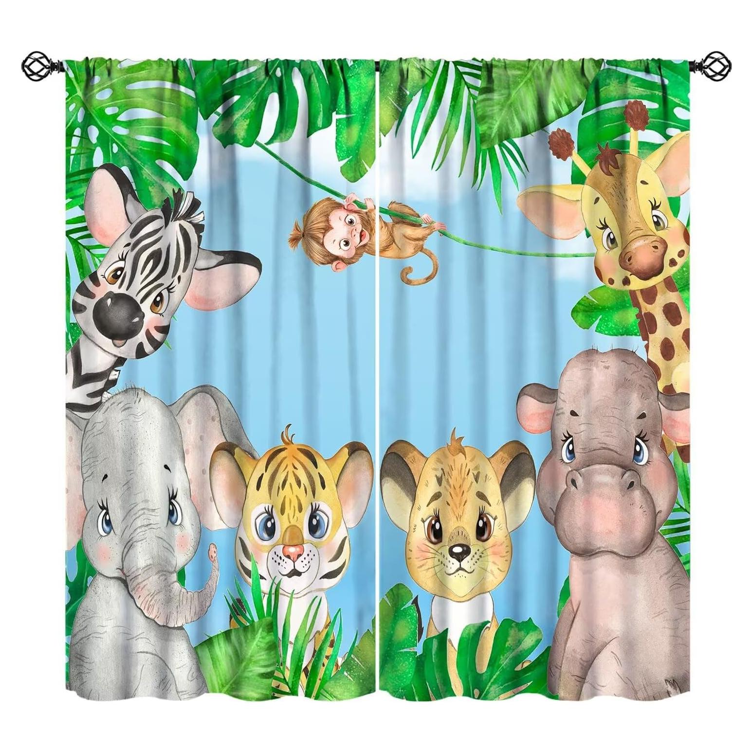 Cortinas Opacas JADERYS Animales 31.5x72cm 2 Paneles
