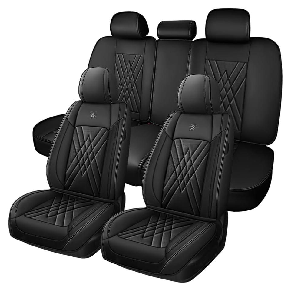 Cubiertas de Asientos de Coche XZBS Juego Completo Negro Impermeable
