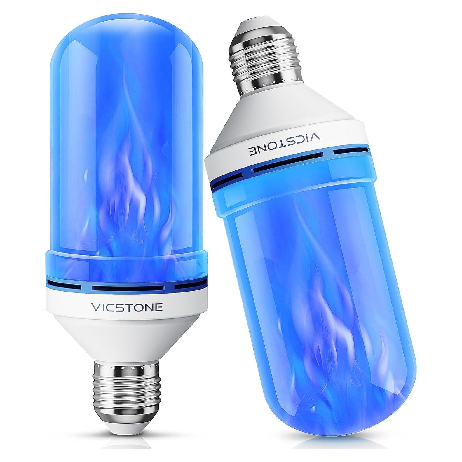Bombillas LED de Llama Vicstone E26 4 Modos Azul - 2 Paquete