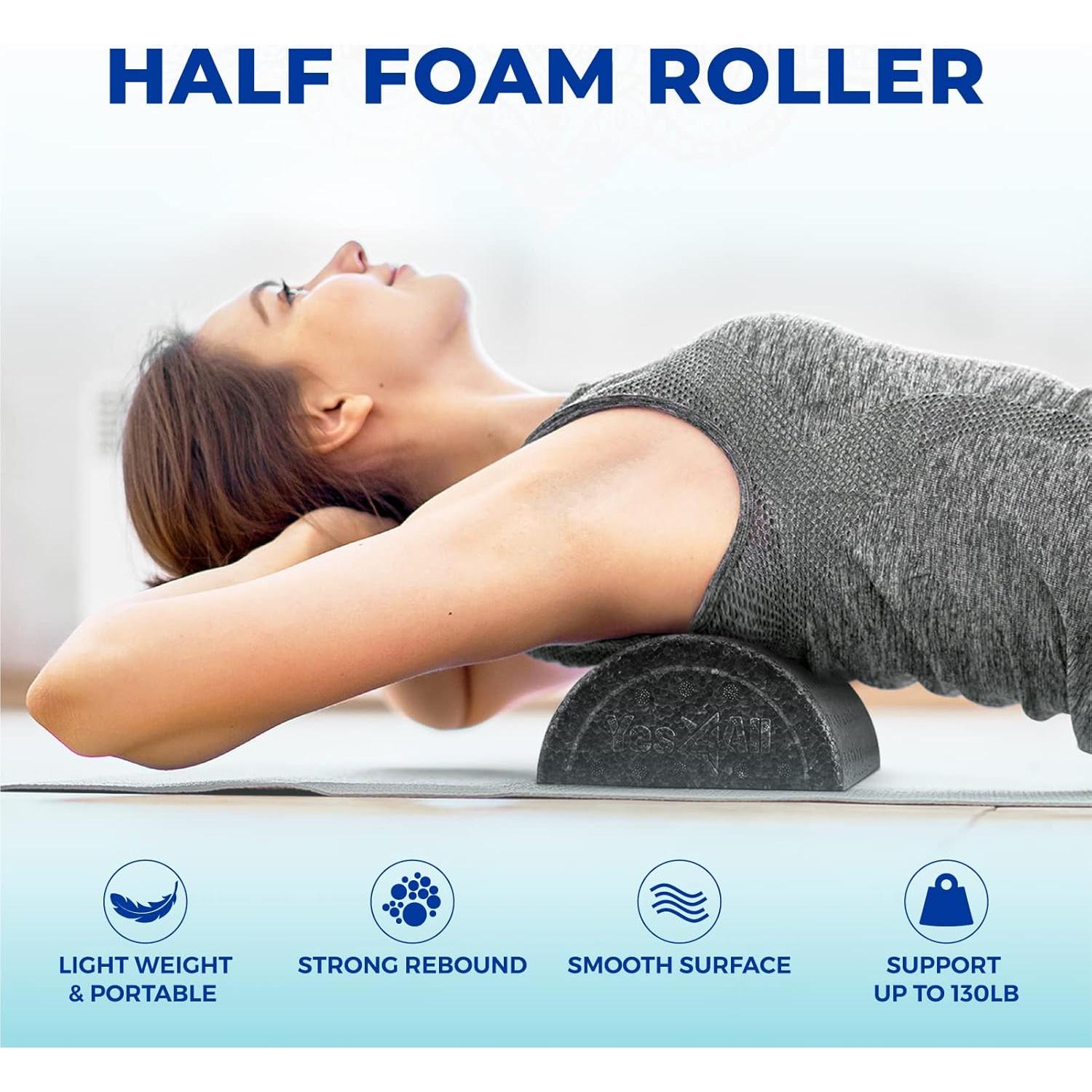 Rodillo Semicircular de Espuma Yes4All 30.48 cm Negro