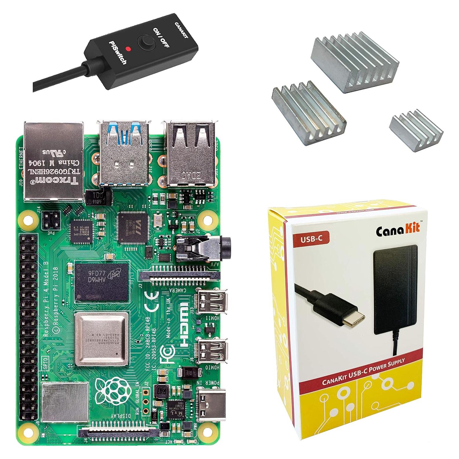 CanaKit Raspberry Pi 4 4GB Kit Básico con PiSwitch