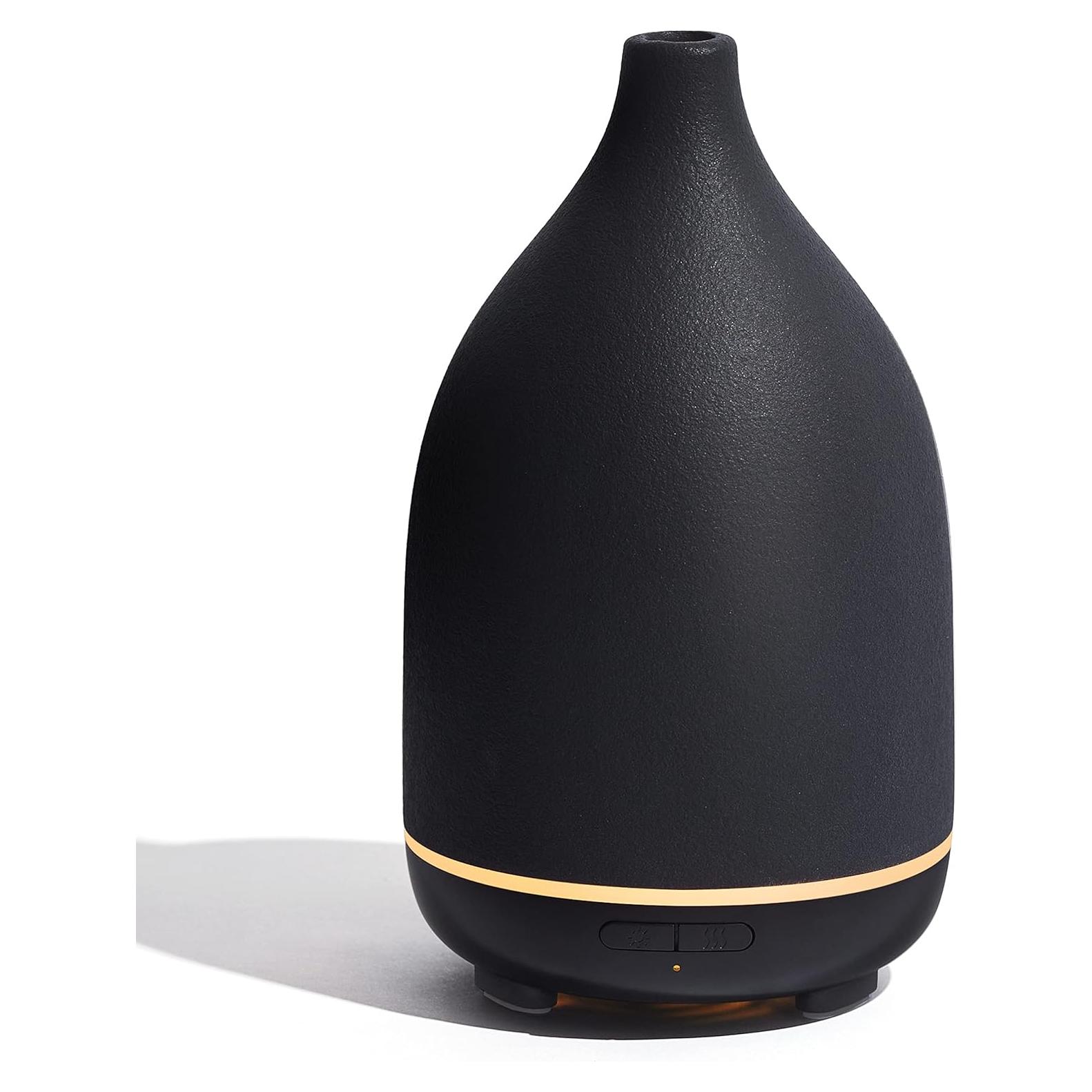 InnoGear Oil Diffuser, 150ML Ceramic Diffuser for Essential Oils Handcrafted Aromatherapy Diffuser Ultrasonic Cool Mist Humidifier with 2 Mist Modes Waterless Auto Off for Room Office, Black