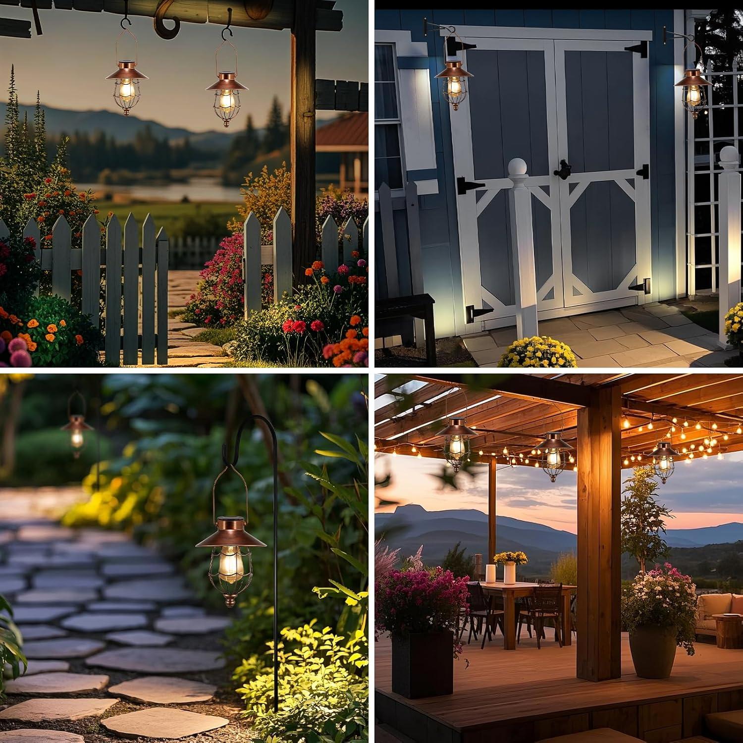 Linterna Solar Colgante Pearlstar Vintage Cobre IP44 80cm