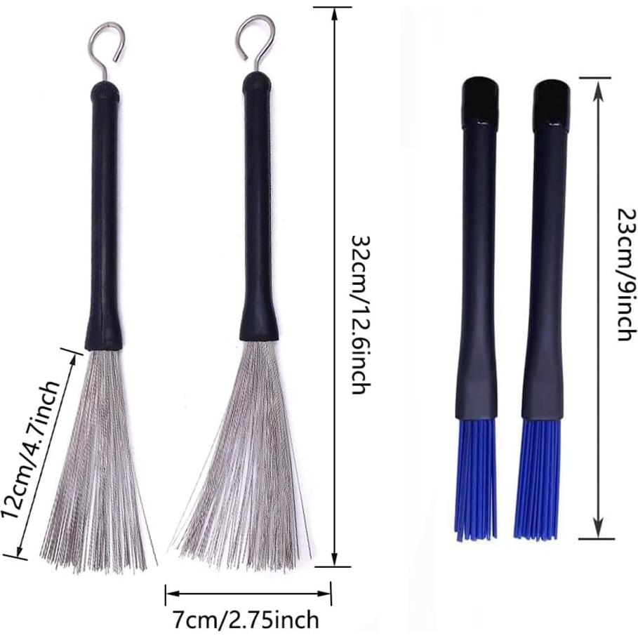 Set de Baquetas y Cepillos de Tambor TUOREN con Bolsa Negra