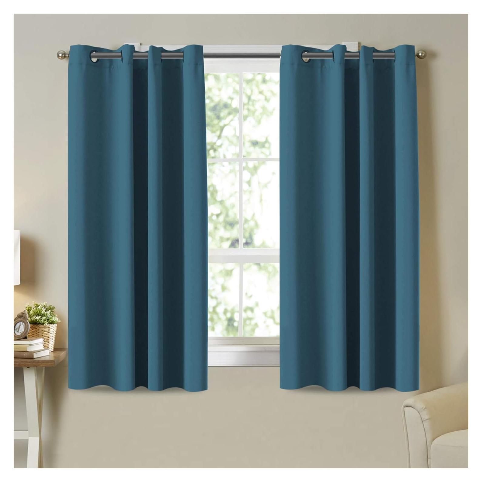 Cortinas Blackout Turquoize 2 Paneles 52x63 cm Teal Oscuro