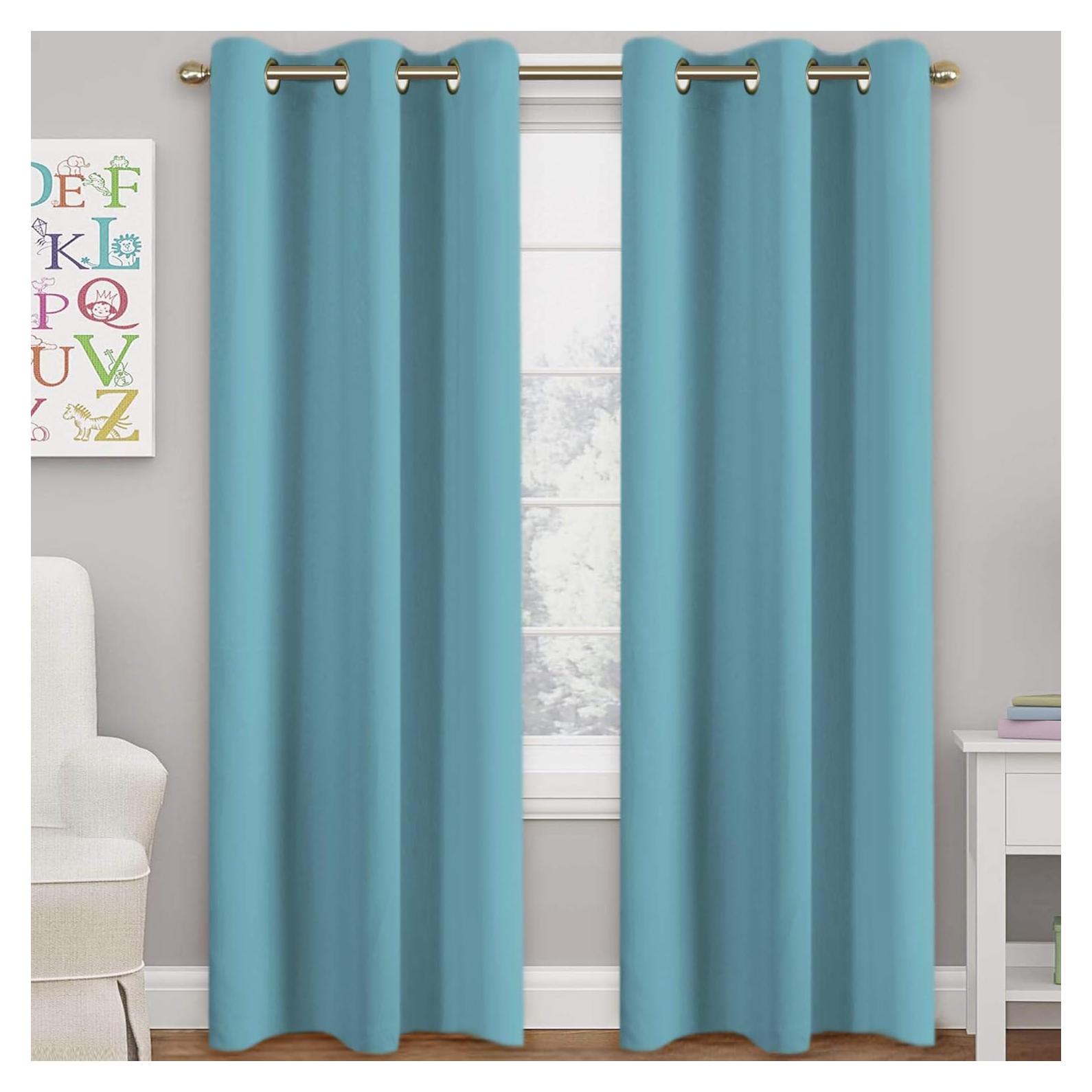 Cortinas Blackout Turquoize Aqua 2 Paneles 106x213 cm