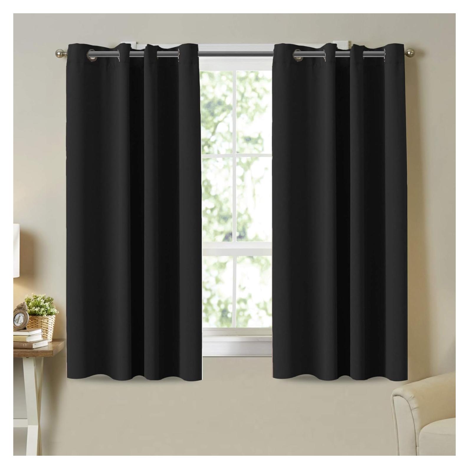 Cortinas Blackout Turquoize 2 Paneles 132x160 cm Negros