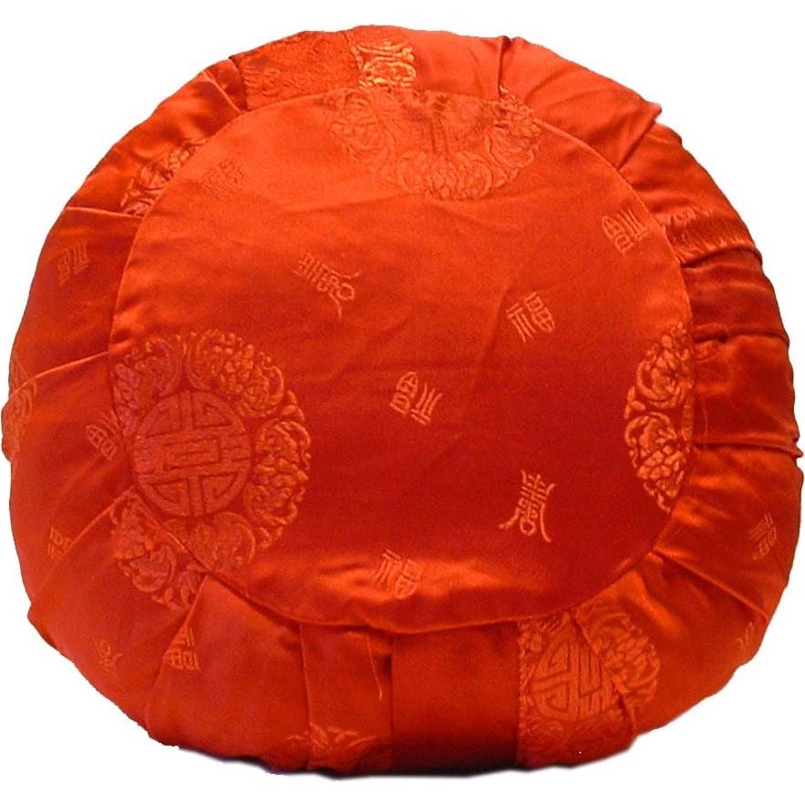 Cojín de Meditación Zafu Taraluna Rojo con Funda de Seda