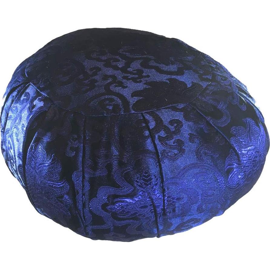 Cojín de Meditación Zafu Taraluna con Funda de Seda Azul