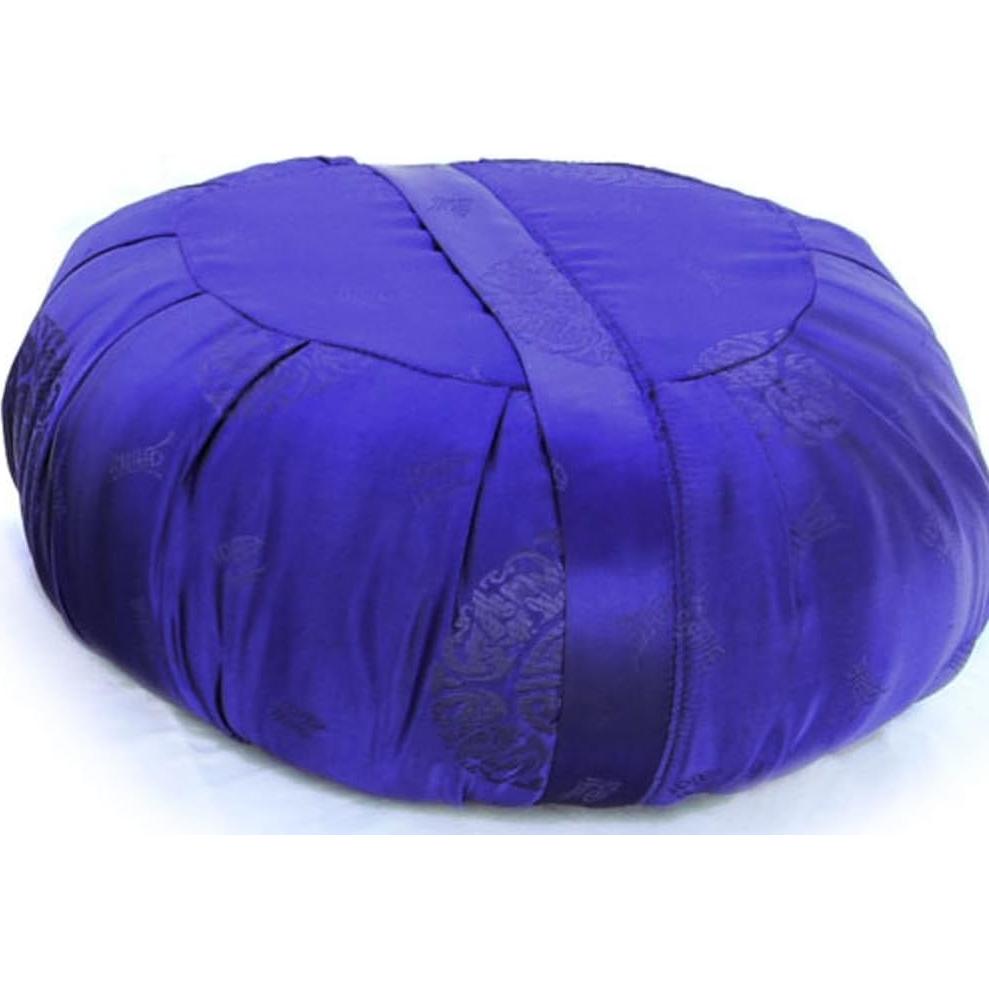 Cojín de Meditación Zafu Taraluna con Funda de Seda Azul