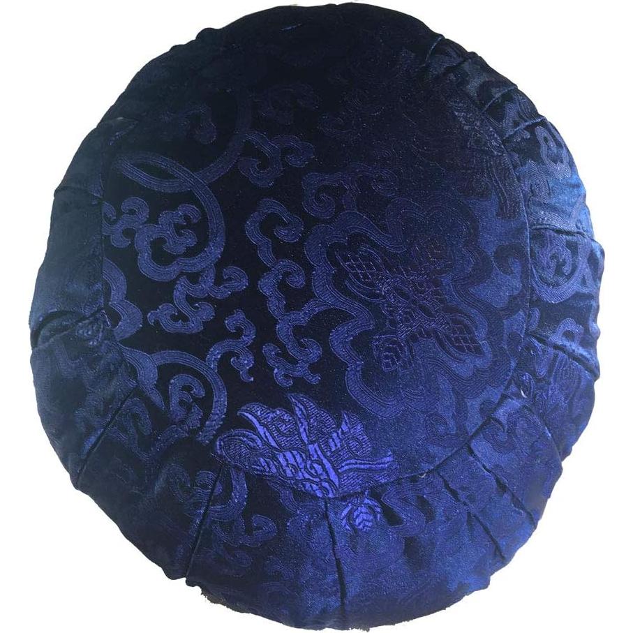 Cojín de Meditación Zafu Taraluna con Funda de Seda Azul