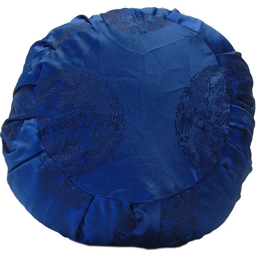 Cojín de Meditación Zafu Taraluna con Funda de Seda Azul