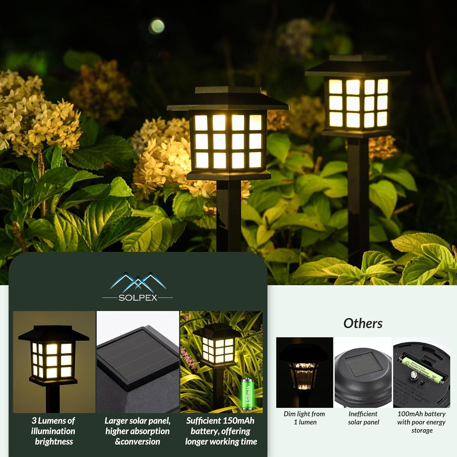 Luces Solares de Camino SOLPEX, 12 Luces LED Impermeables