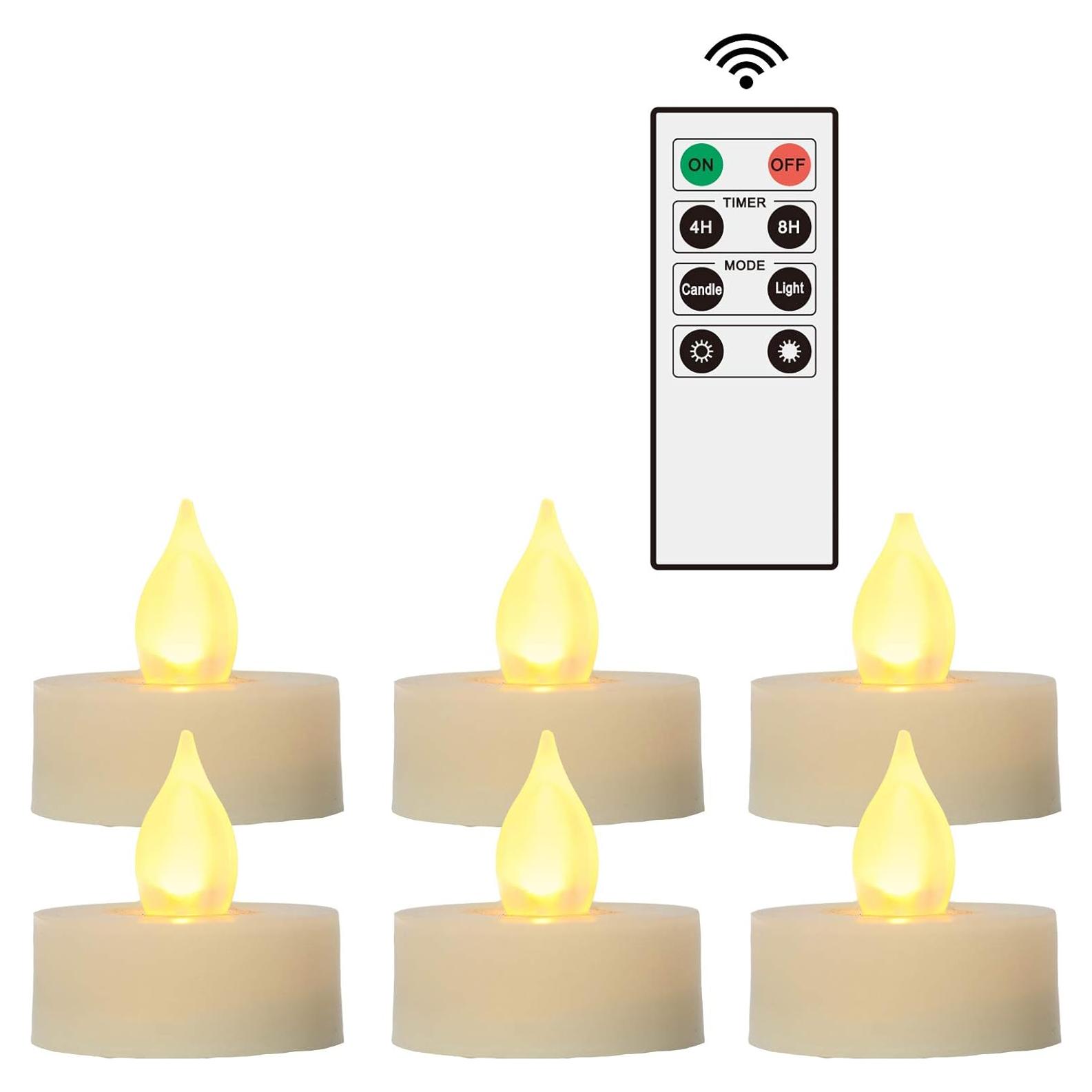 iZAN 6 Velas LED Sin Llama con Control Remoto y Temporizador