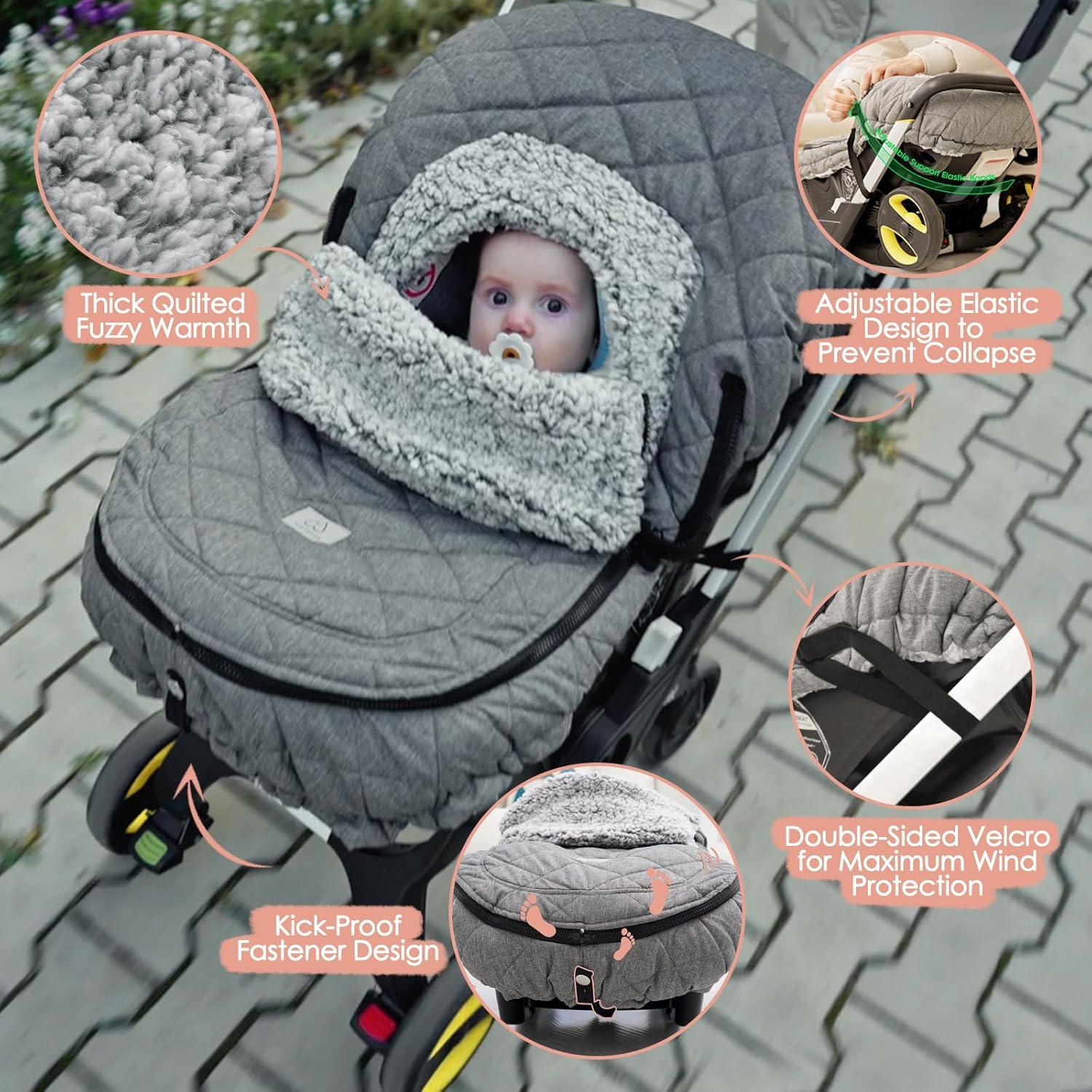 Funda para Asiento de Auto Bebé ACRABROS Gris Melange Invierno