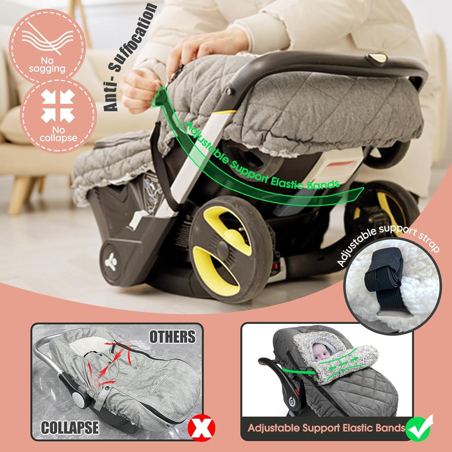 Funda para Asiento de Auto Bebé ACRABROS Gris Melange Invierno