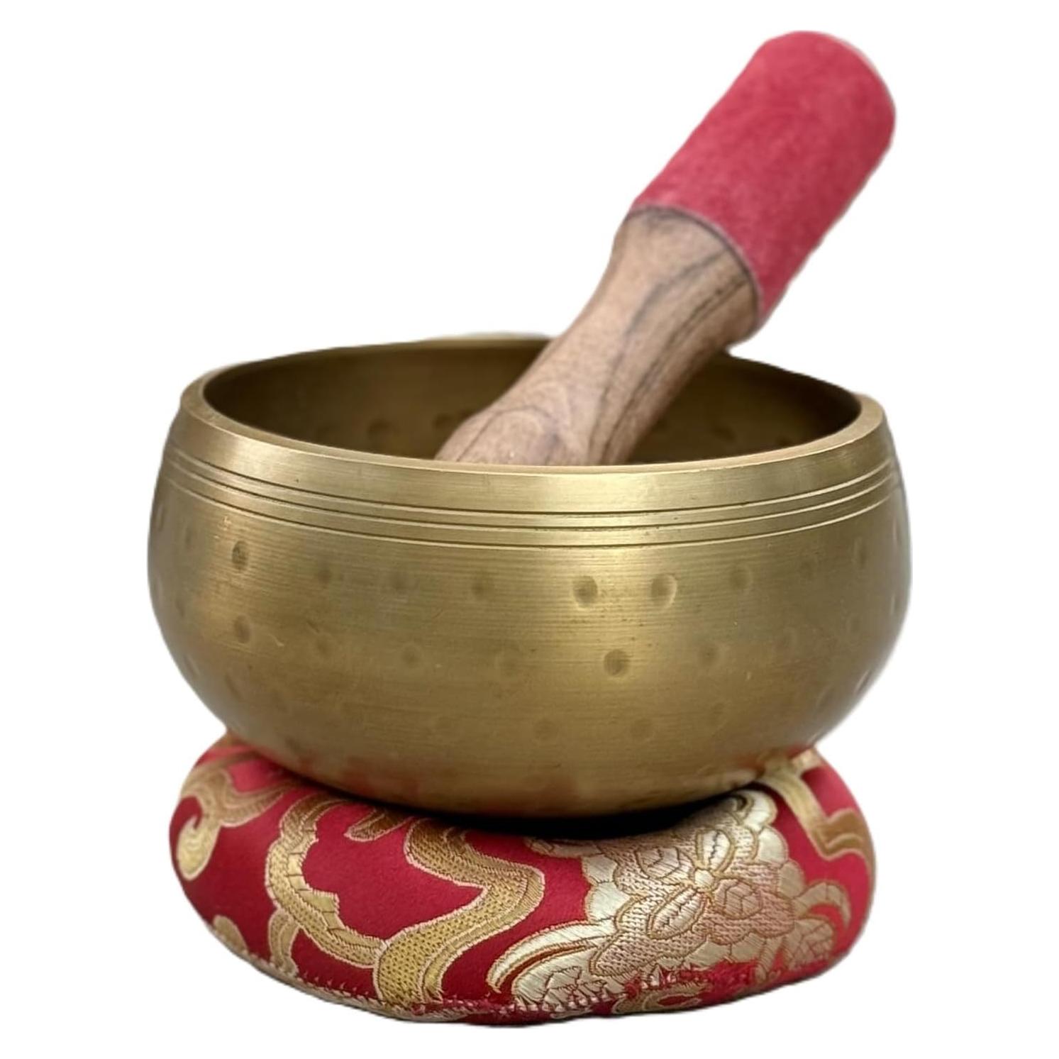 Cuenco Cantante Tibetano DharmaObjects Mediano con Martillo y Cojín
