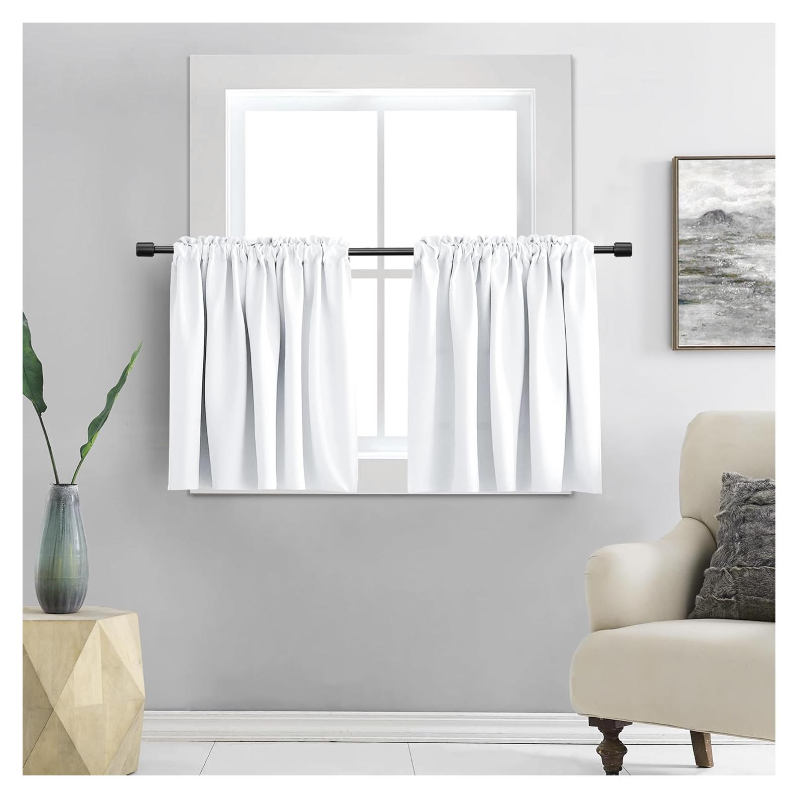 Cortinas Opacas DONREN 2 Paneles 52x36 cm Blanco Puro