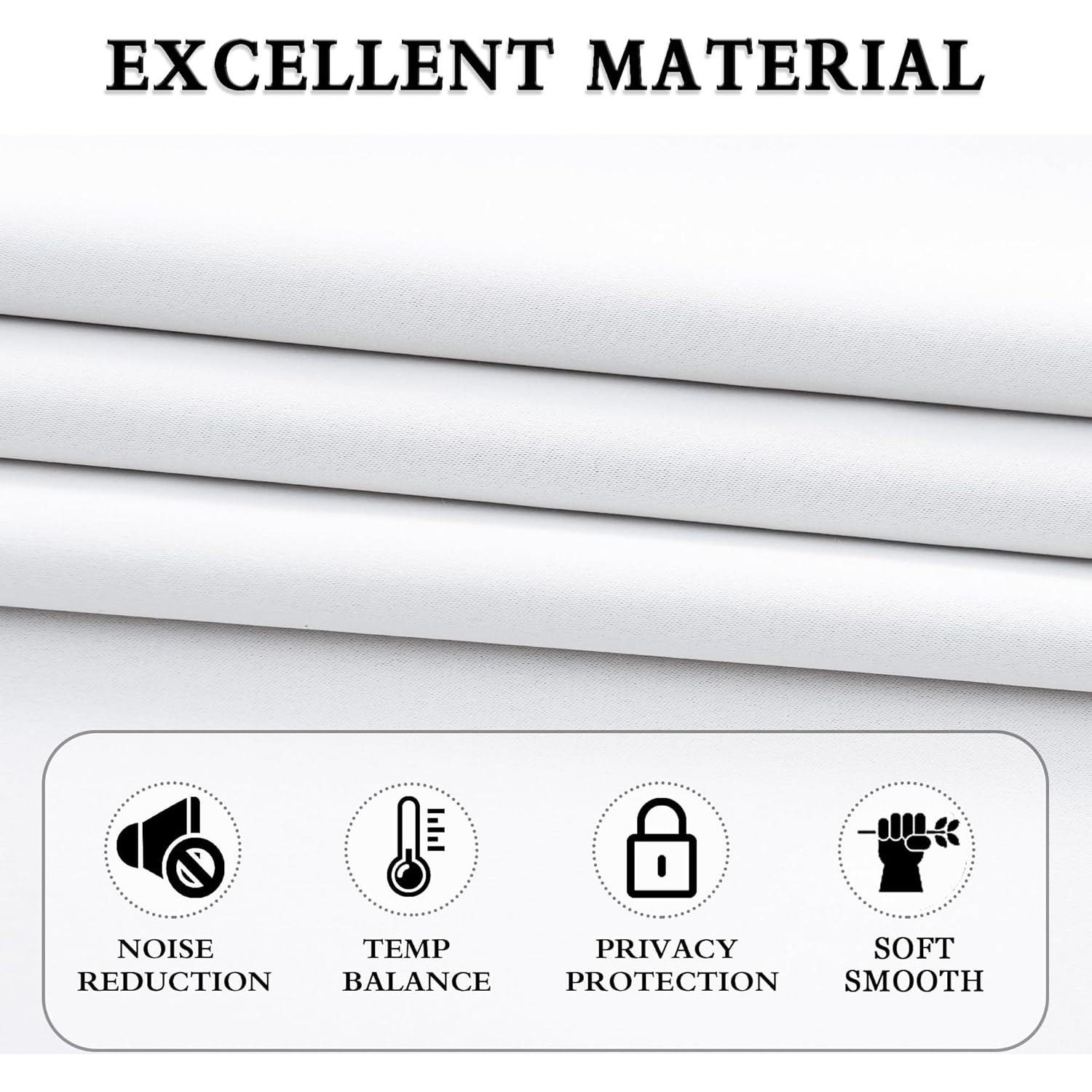 Cortinas Opacas DONREN 2 Paneles 52x36 cm Blanco Puro