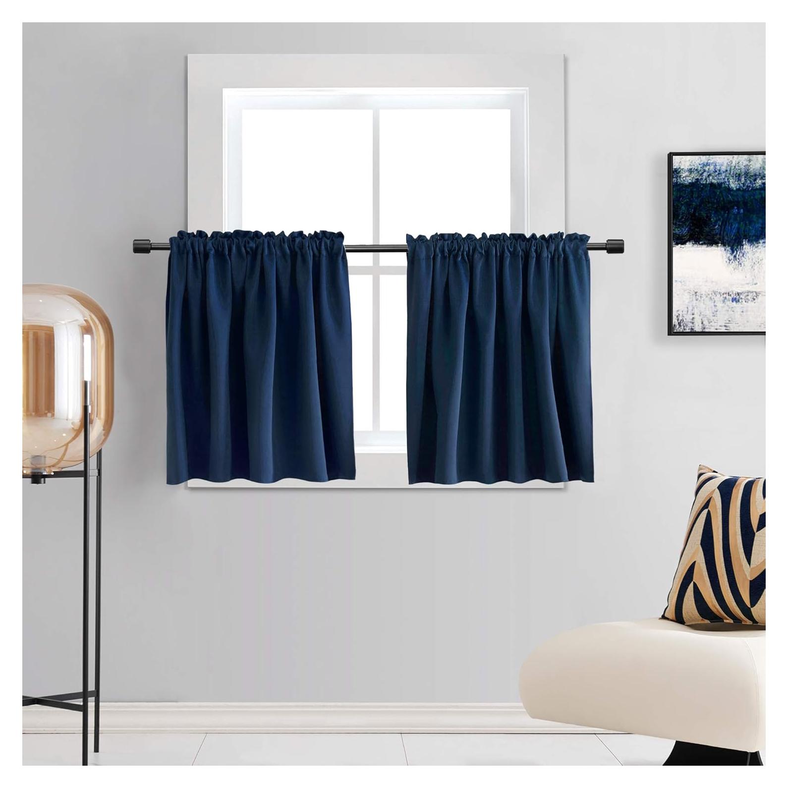 Cortinas Opacas DONREN Azul Marino 2 Paneles 75x75 cm