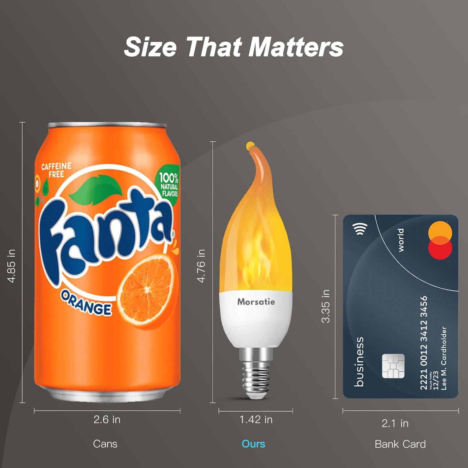 Bombillas LED de Llama Morsatie E12 2 Paquete 3 Modos