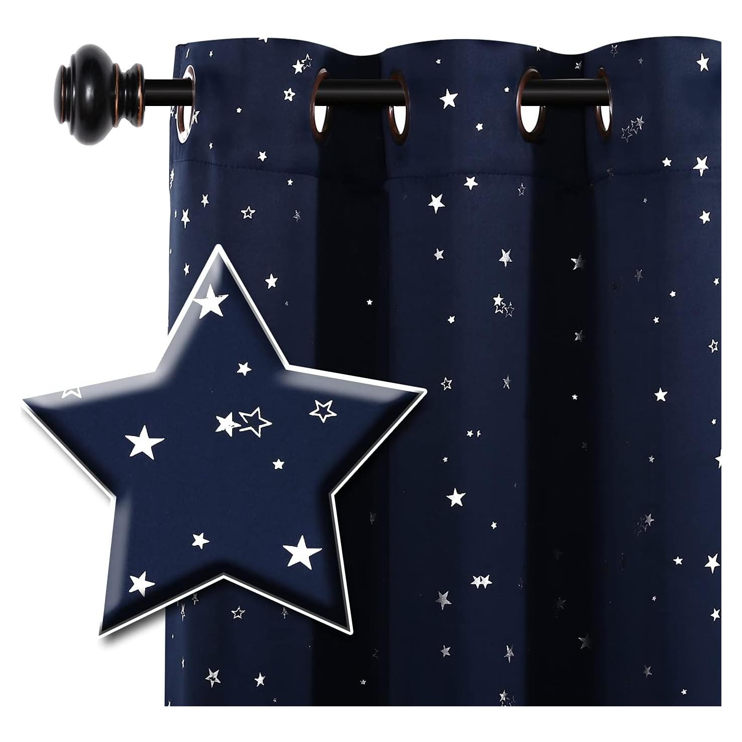 Cortina Blackout H.VERSAILTEX Estrellas Plateadas 101.6x160 cm