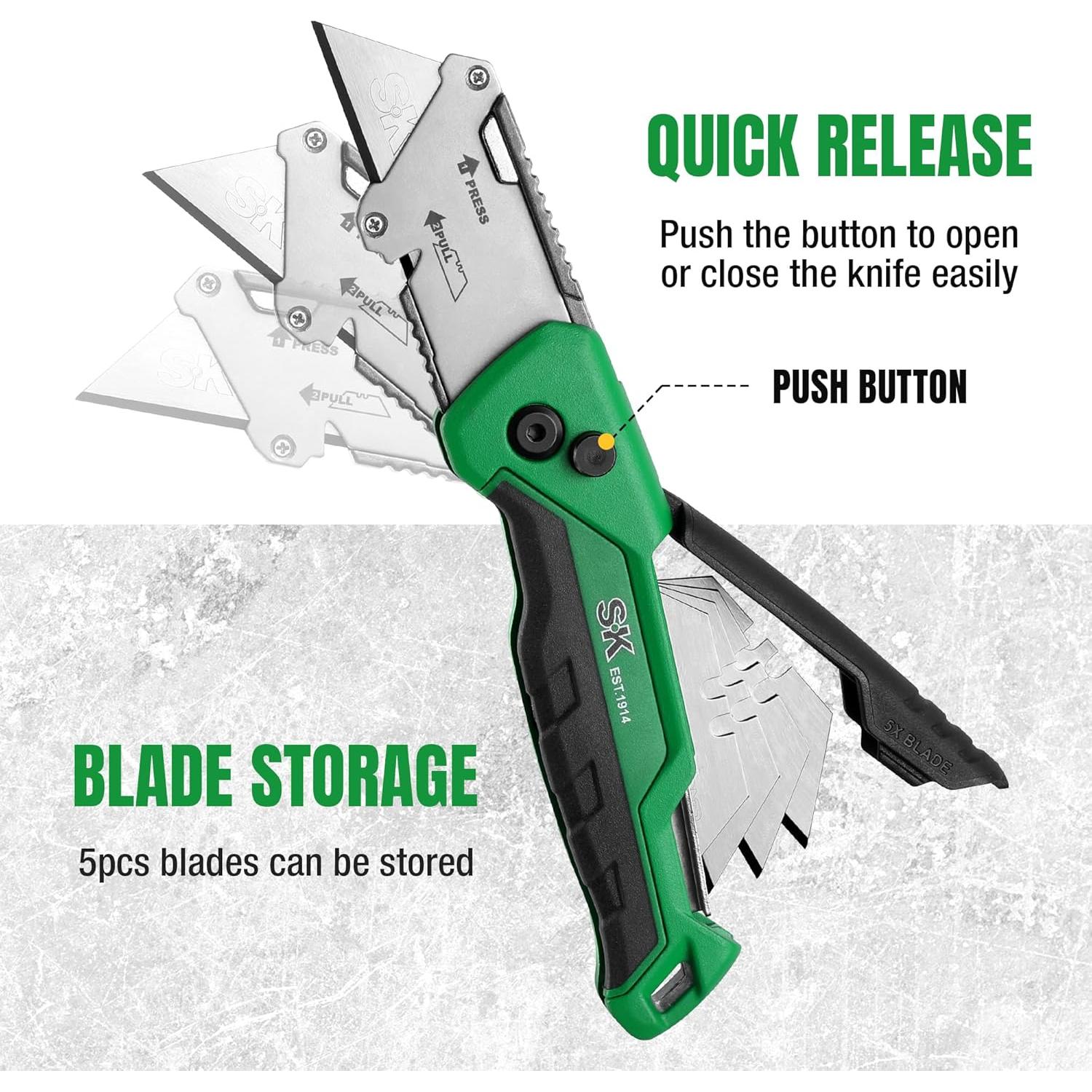 Cuchillo Utility Plegable SK con Cortador de Alambre y 4 Cuchillas