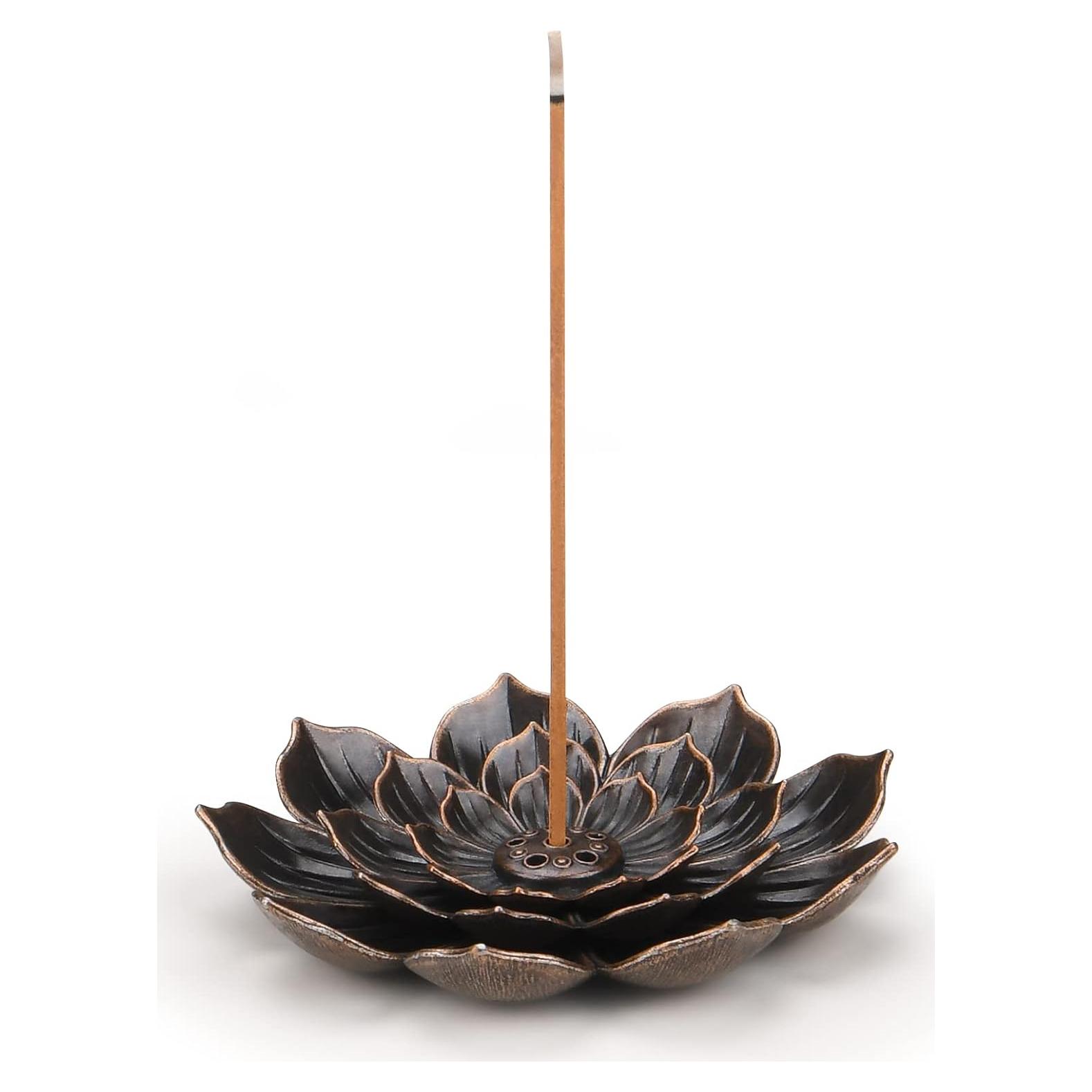 Soporte para Incienso SLKIJDHFB Loto 5 Agujeros Bronce