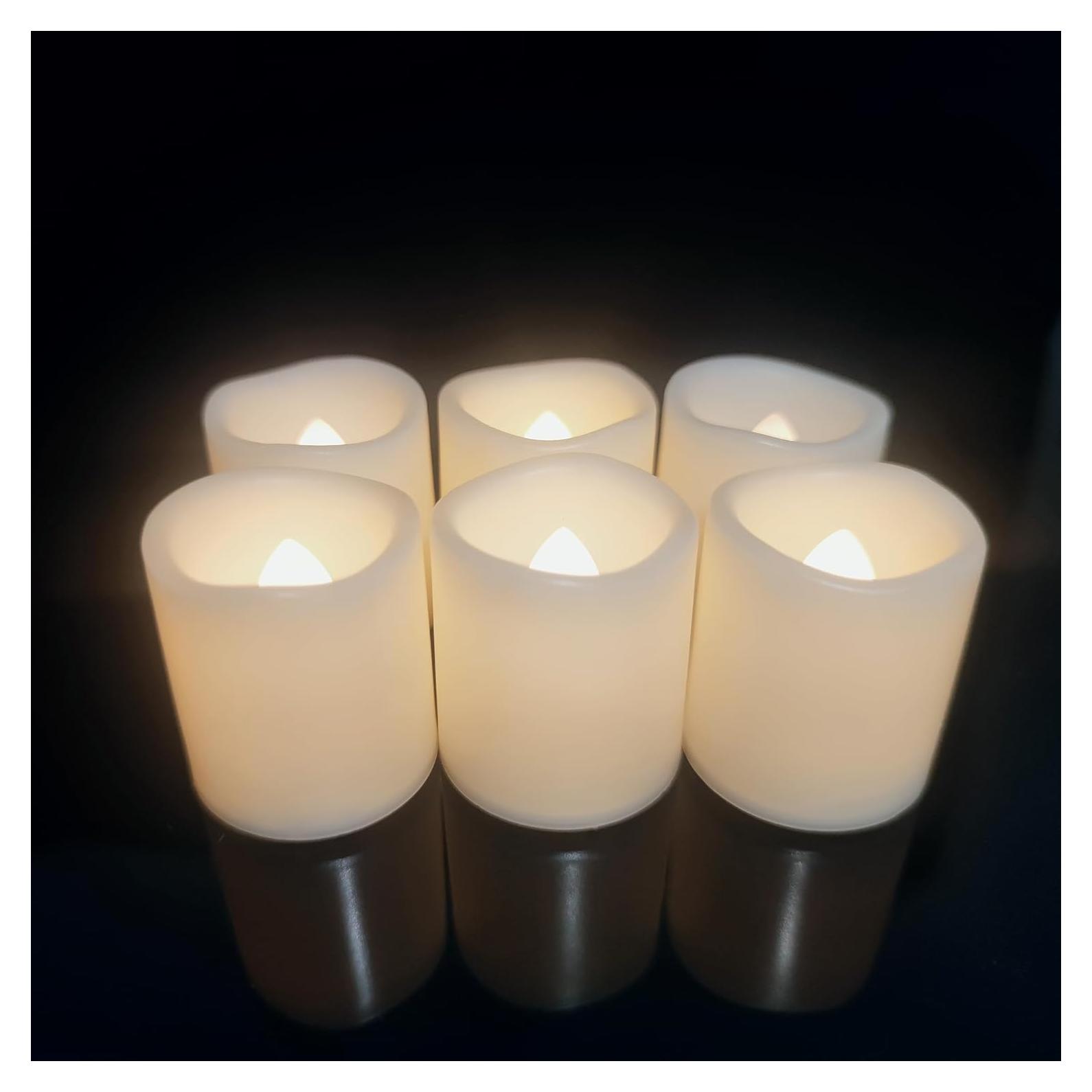 Paquete de 6 Velas Votivas LED Sin Llama Jingtech 3.81cm