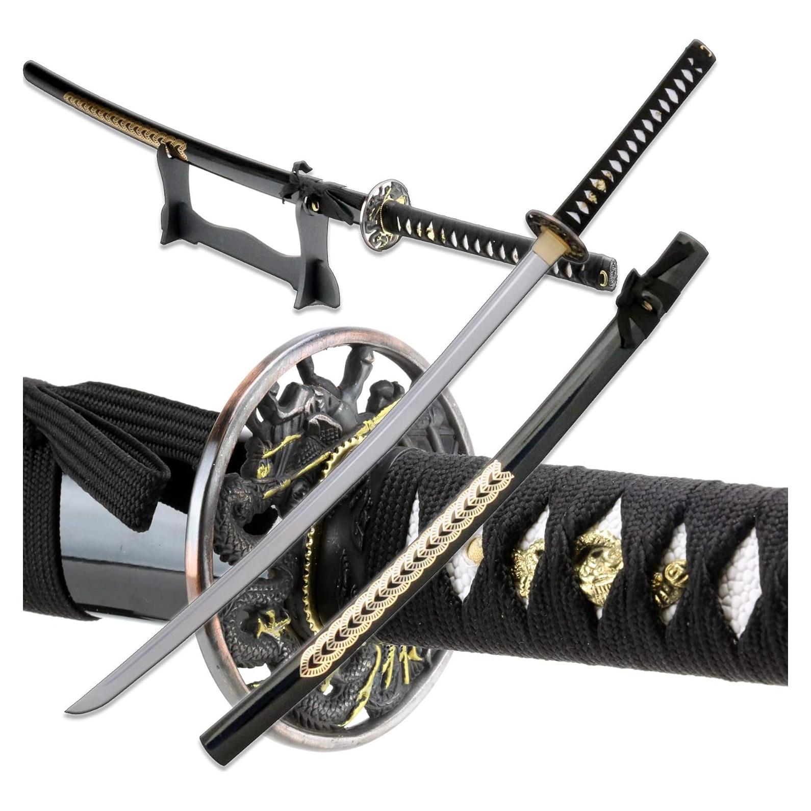 Katana Samurai Hecha a Mano Vulcan Gear 71.1 cm con Soporte