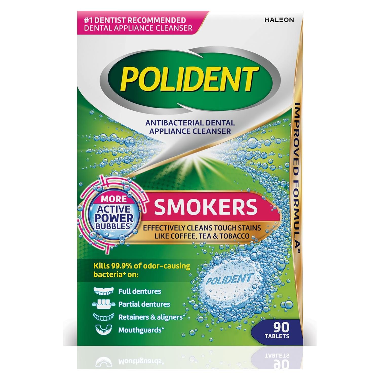 Polident Limpiador Antibacteriano para Aparatos Dentales 90 Tabletas