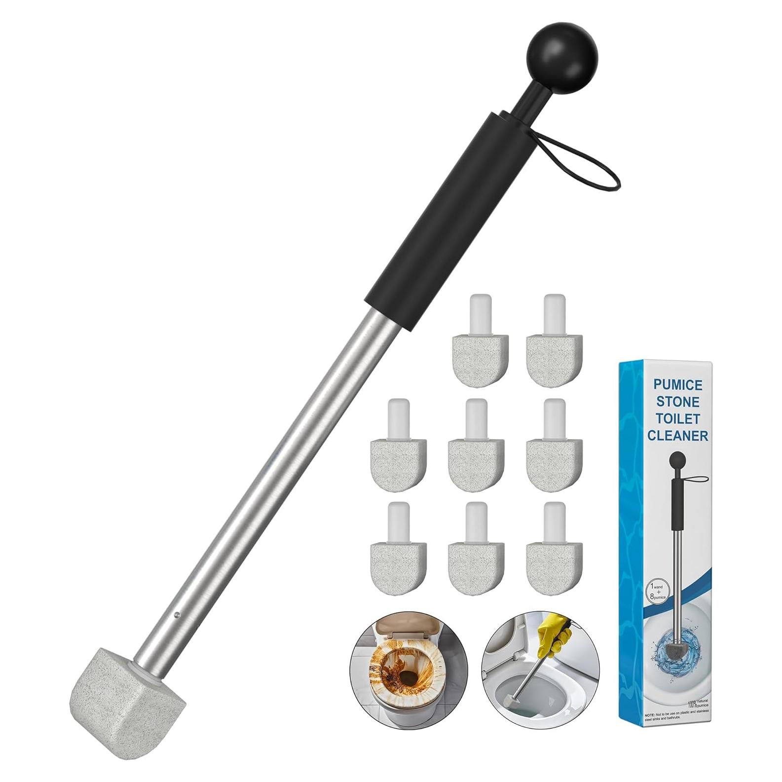Limpiador de Inodoro YINGMORE con Mango y 8 Piezas de Pómez