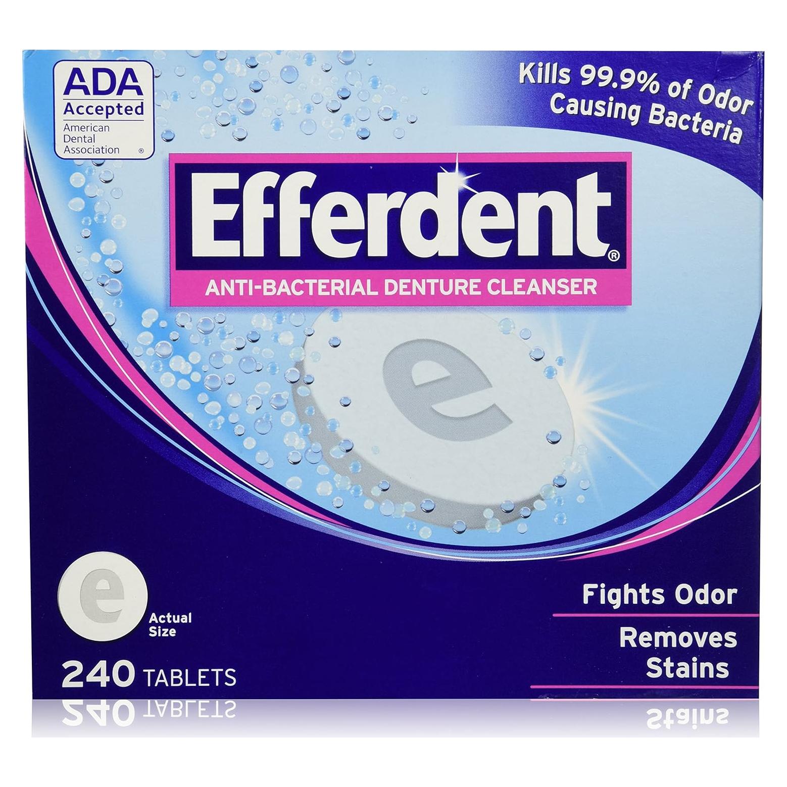 Limpiador de Dentaduras Efferdent Antibacteriano 120 Tabletas