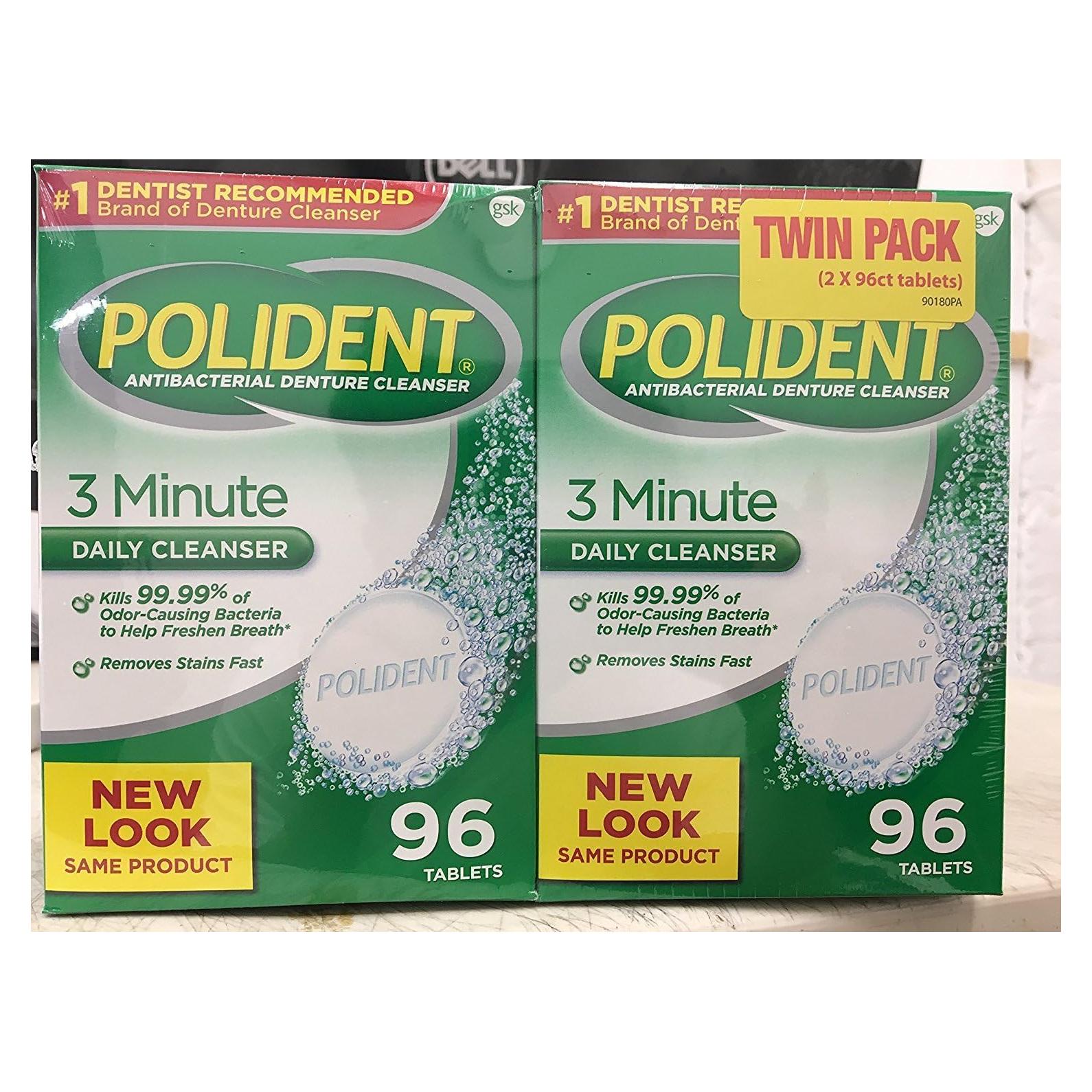 Limpiador Antibacteriano de Dentaduras Polident 192 Tabletas