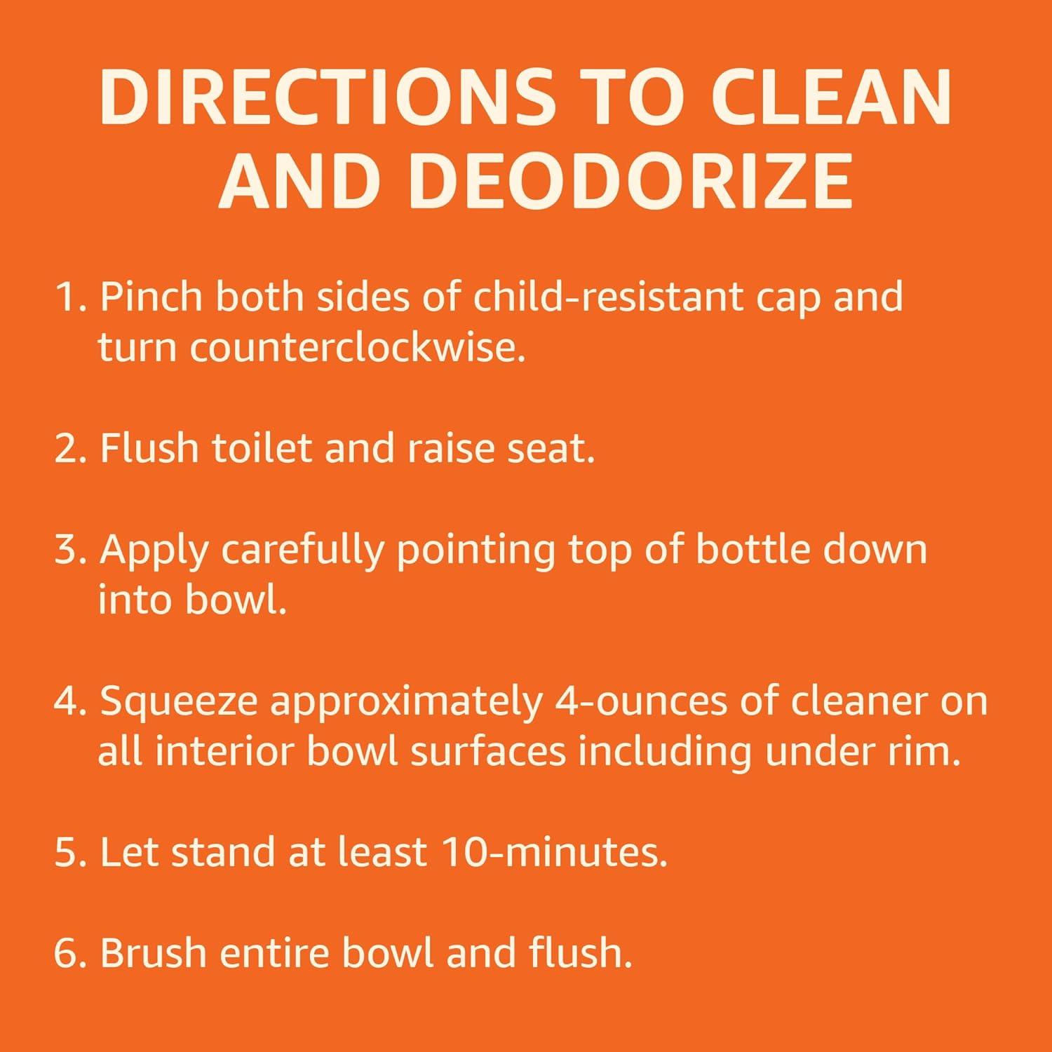 Amazon Basics Toilet Bowl Cleaner with Cling Action Formula, Bleach, Fresh Scent, 24 Fl Oz, Pack of 1