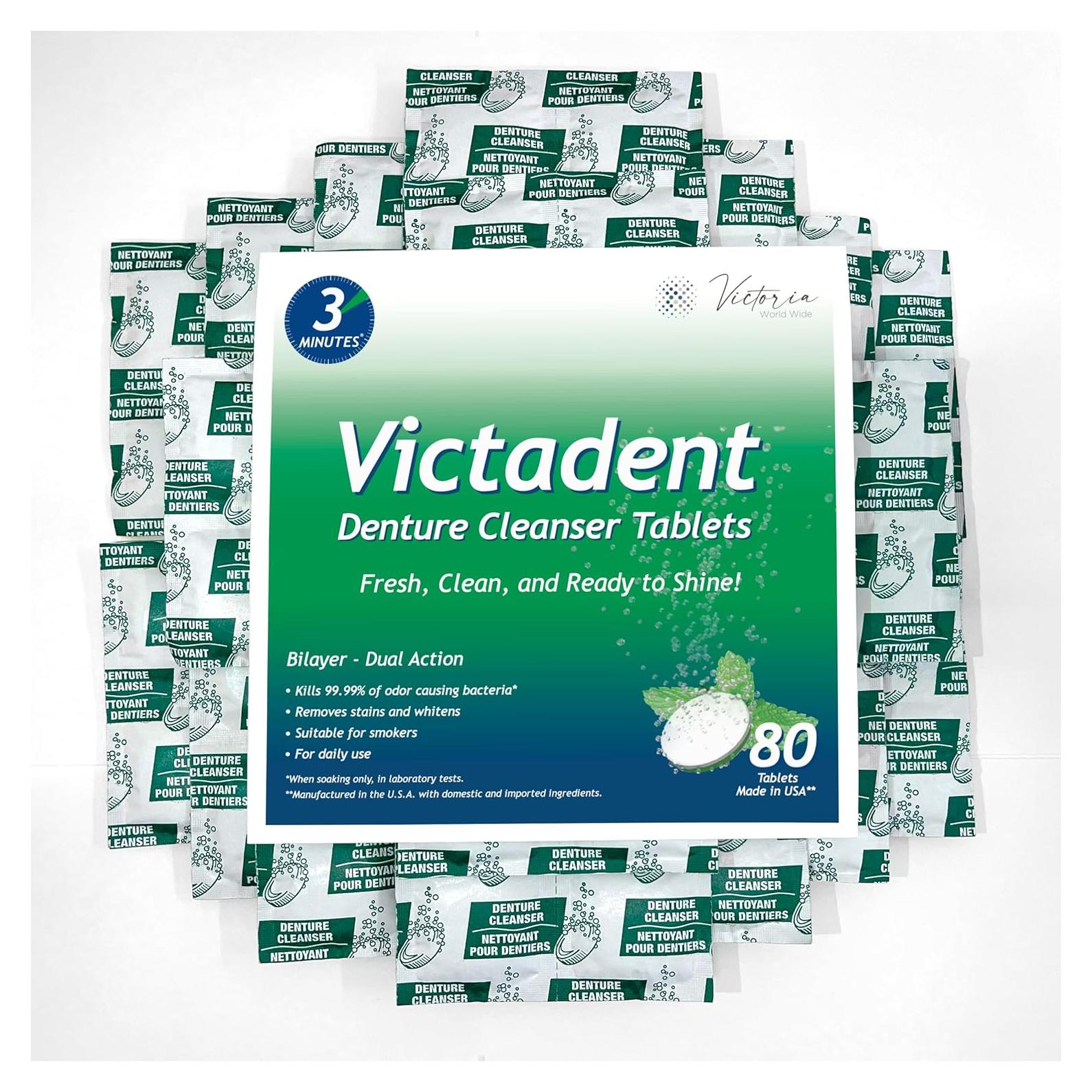 Limpiador de Dentaduras Victadent 80 Tabletas 170g