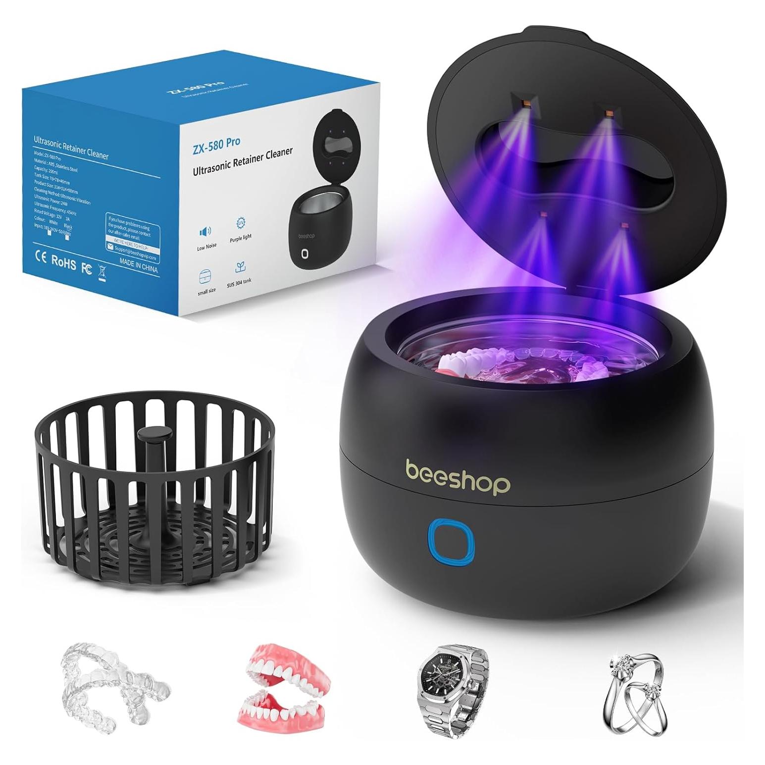 Limpiador Ultrasónico de Retenedores Beeshop 200ml 45kHz Negro