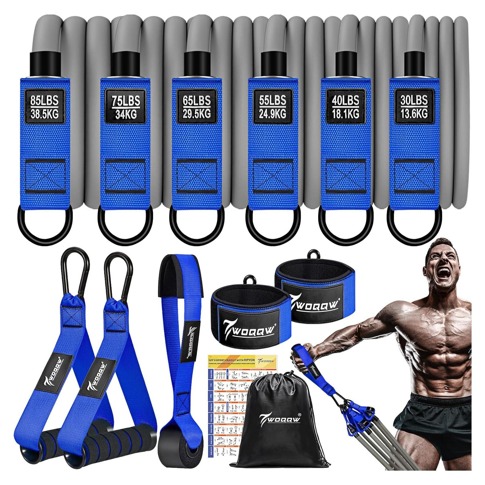 Bandas de Resistencia Pesadas WOQQW 350lbs Ajustables para Entrenamiento