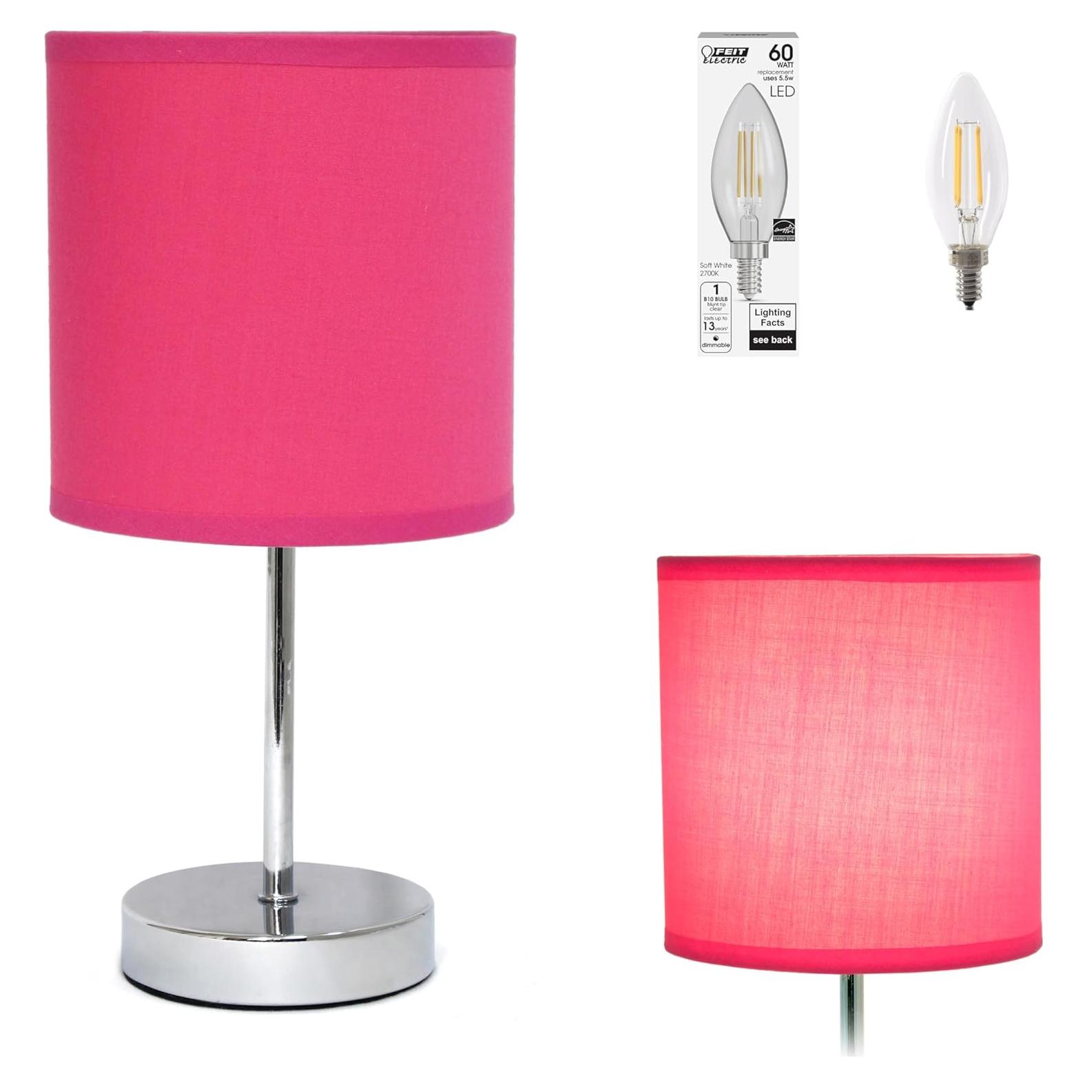 Lámpara de Mesa Mini Cromo Simple Designs Rosa Fucsia LED
