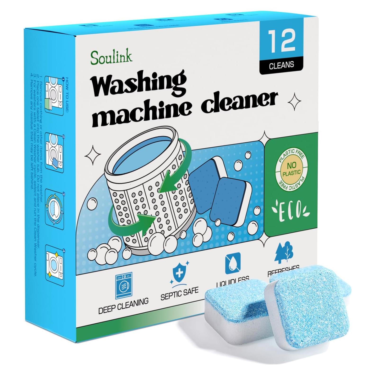 Limpiador de Lavadora Soulink - 12 Tabletas Eliminadoras de Olores