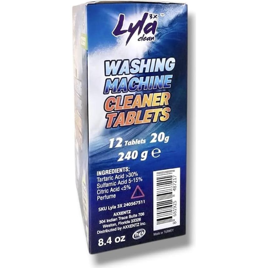 Tabletas Limpiadoras para Lavadoras Lyla 3X - 12 Unidades