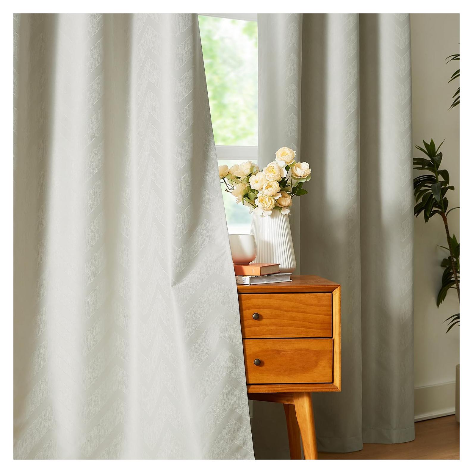 Cortinas Opacas Treatmentex Chevron Marfil 2 Paneles 100% Aislantes